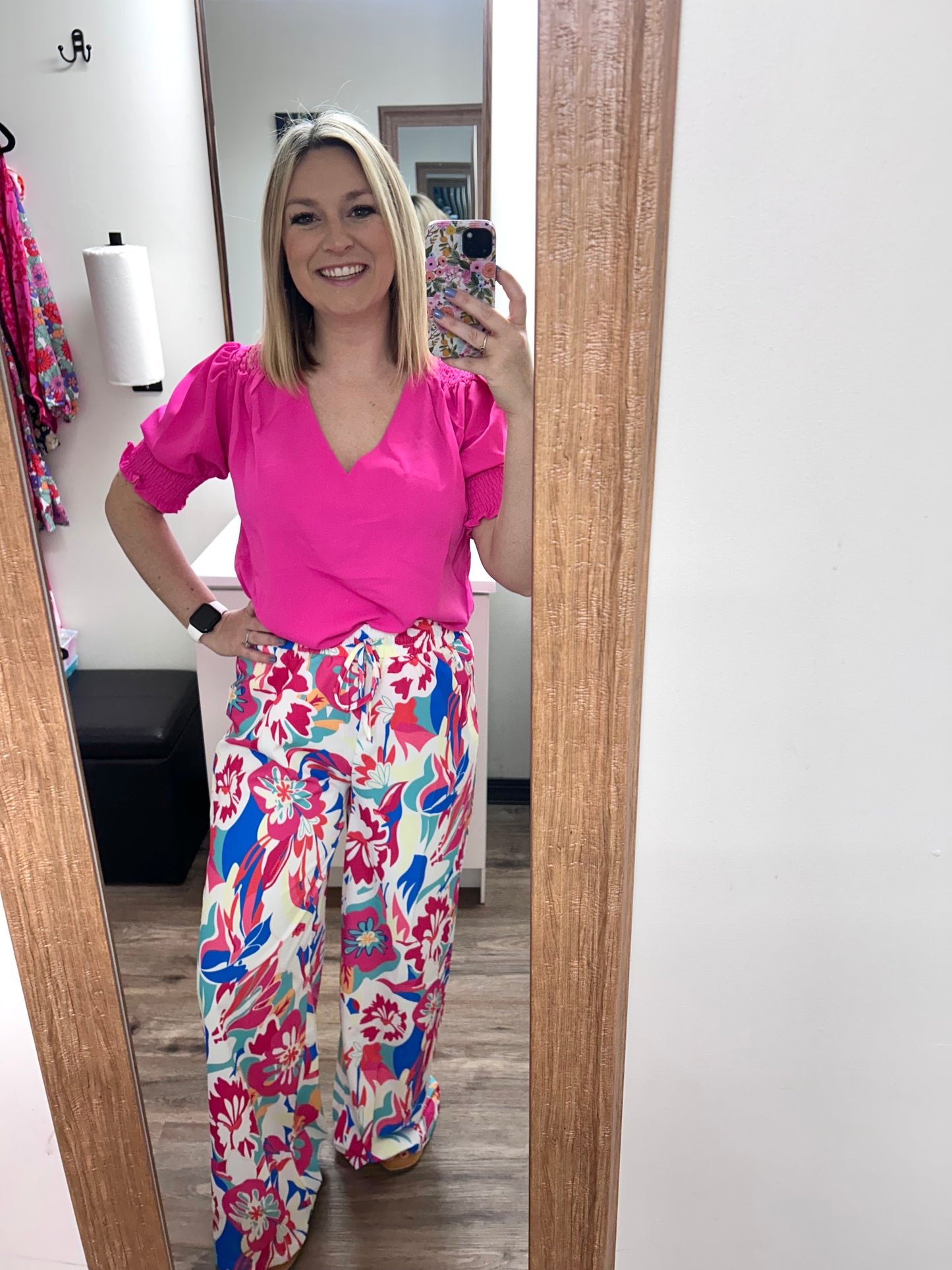 Boho Floral Wide Leg Pant