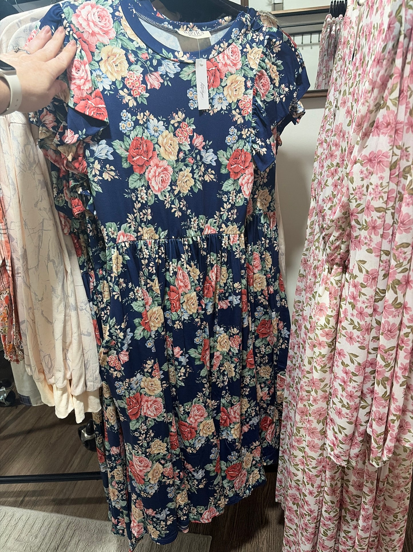 Navy Floral Dress