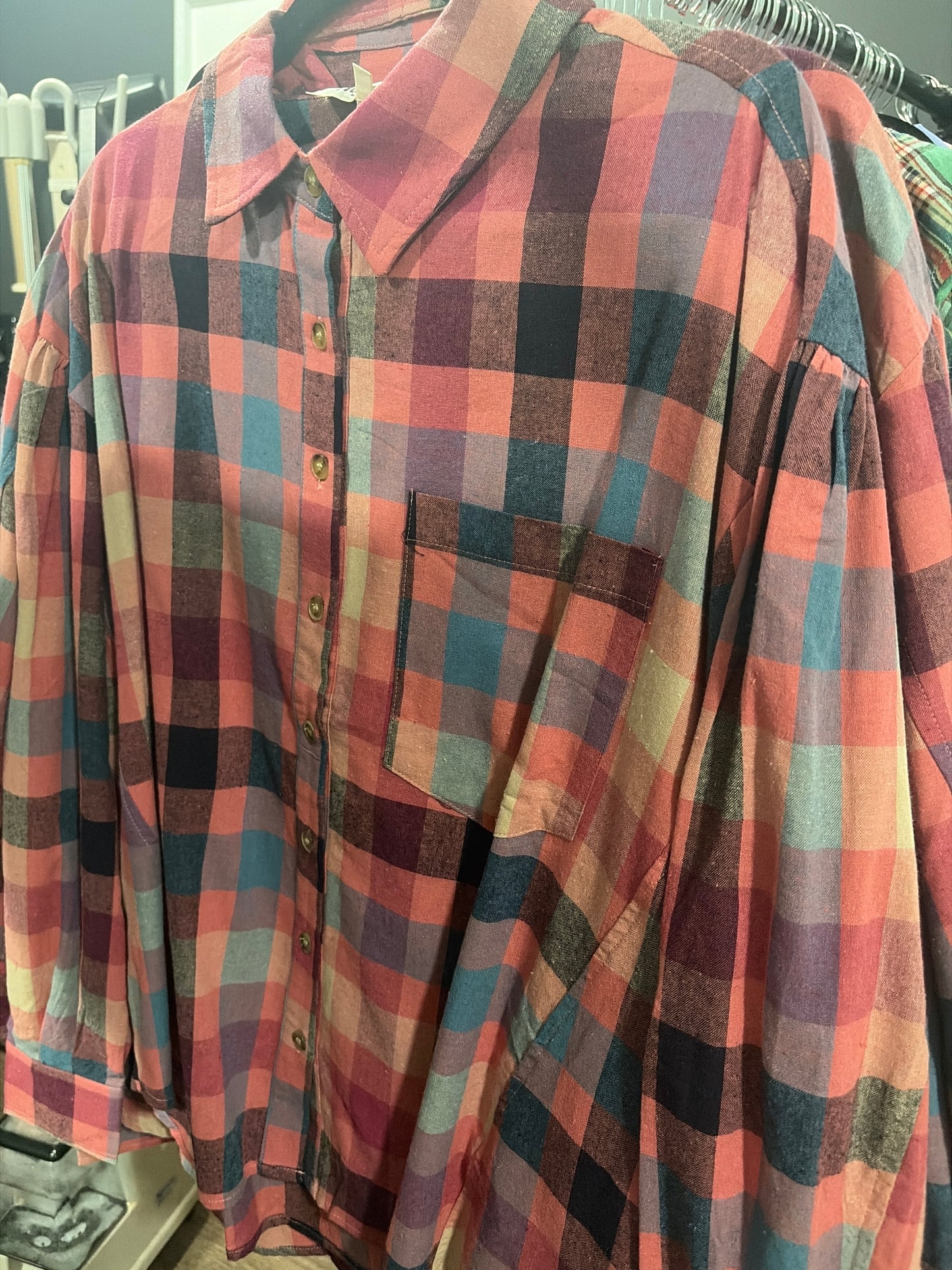 Woven Plaid Top