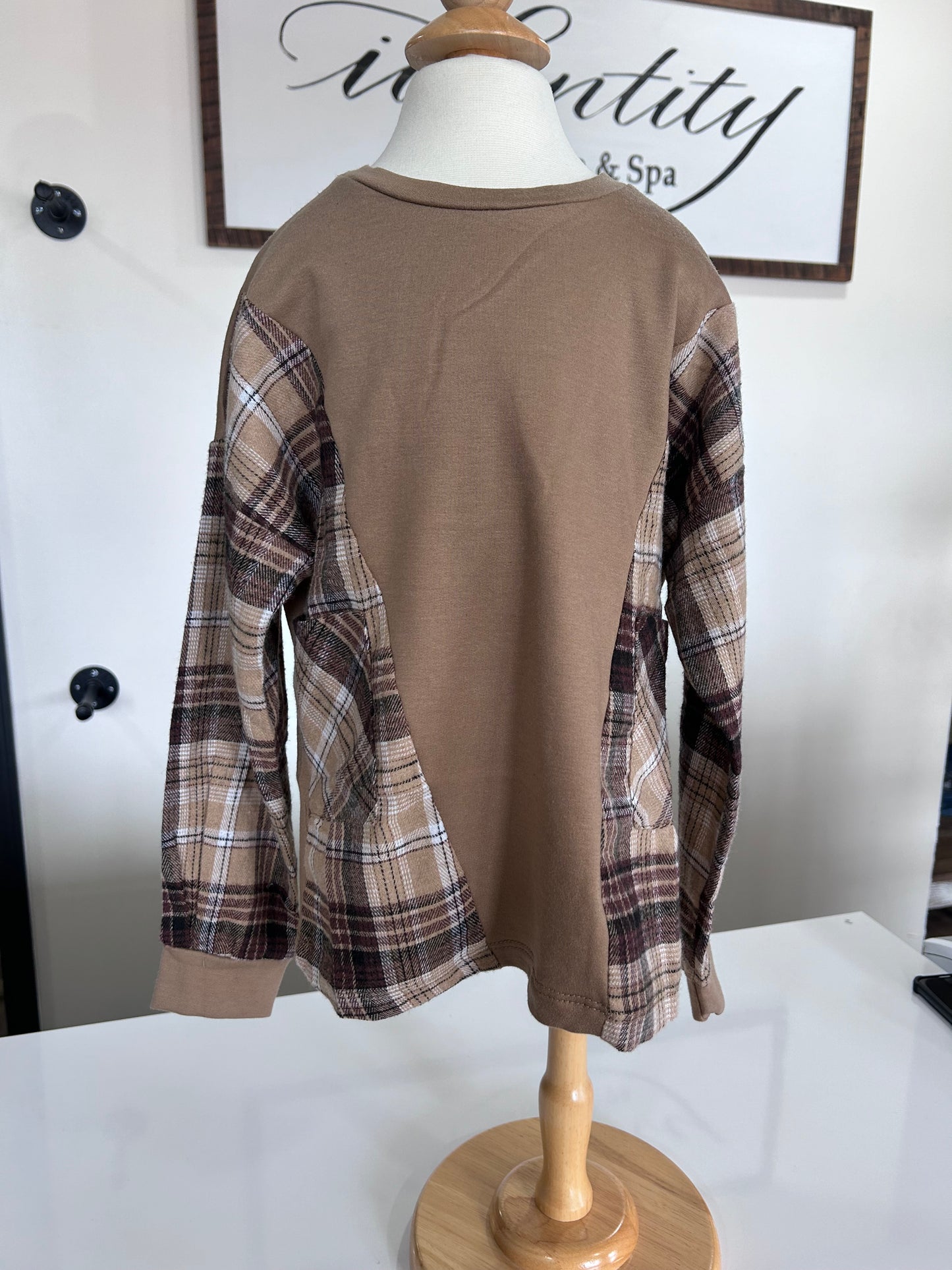 Girls Plaid Pocket Shirt