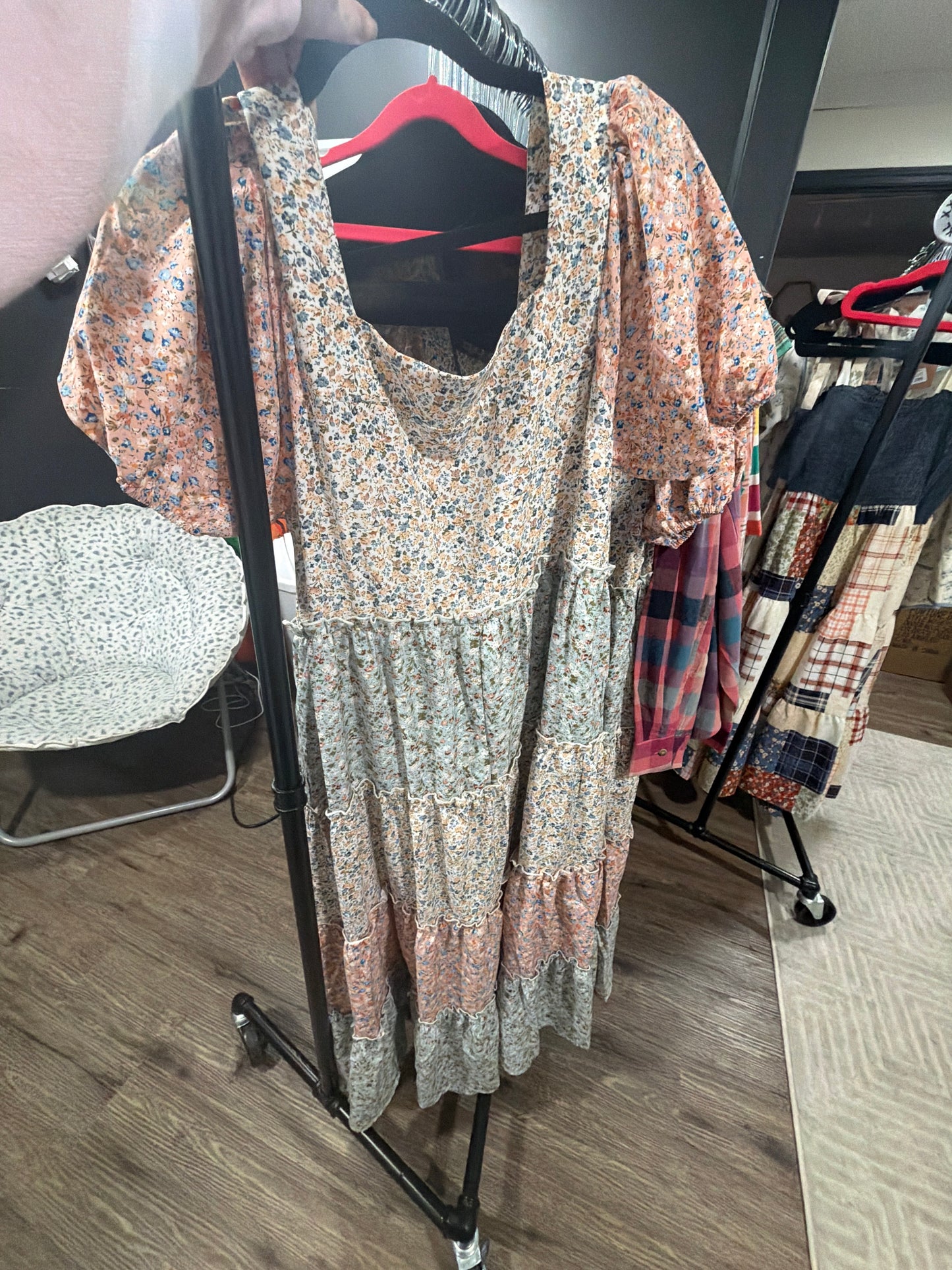 Floral Square neck Maxi