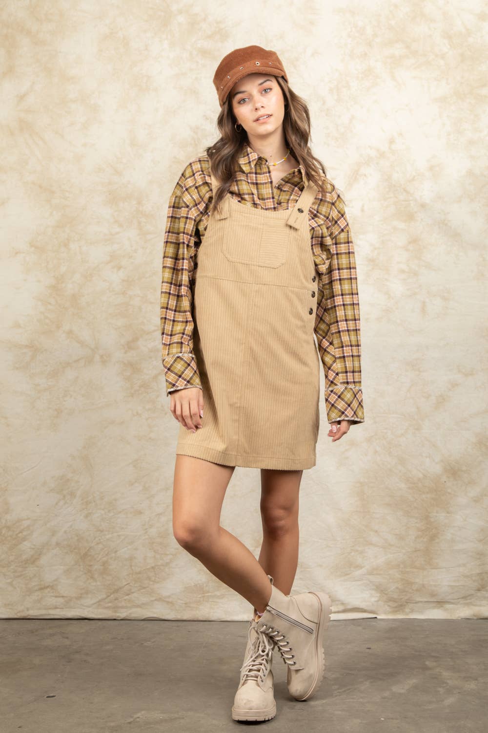 Casual Corduroy Skirtall Mini Dress