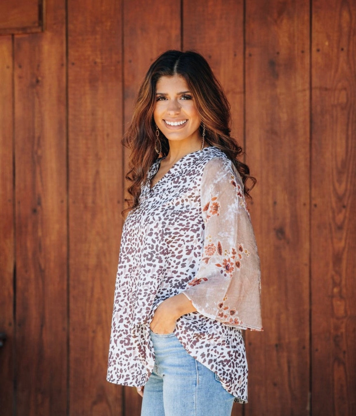 Cheetah and Floral Top