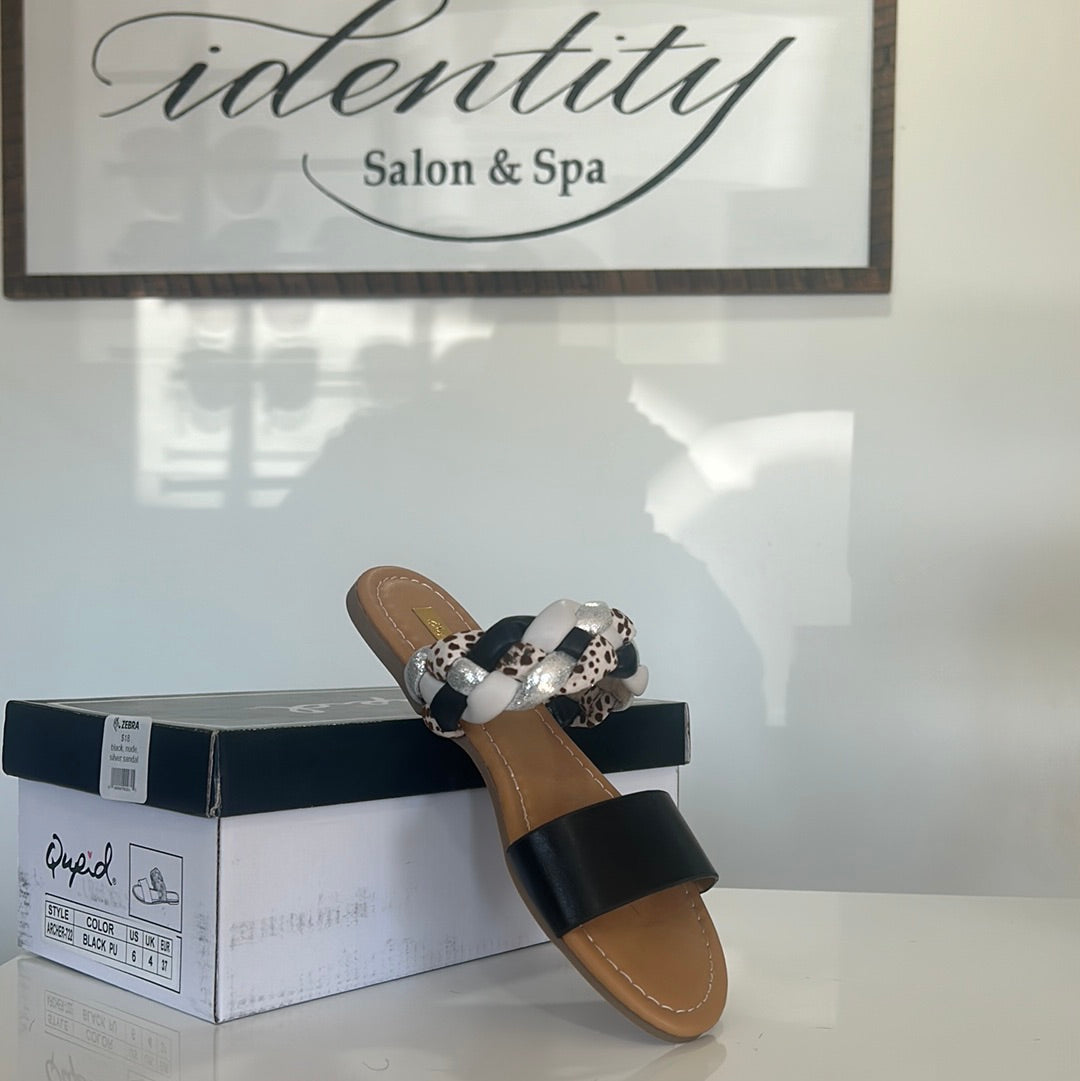 Braided cheetah sandal