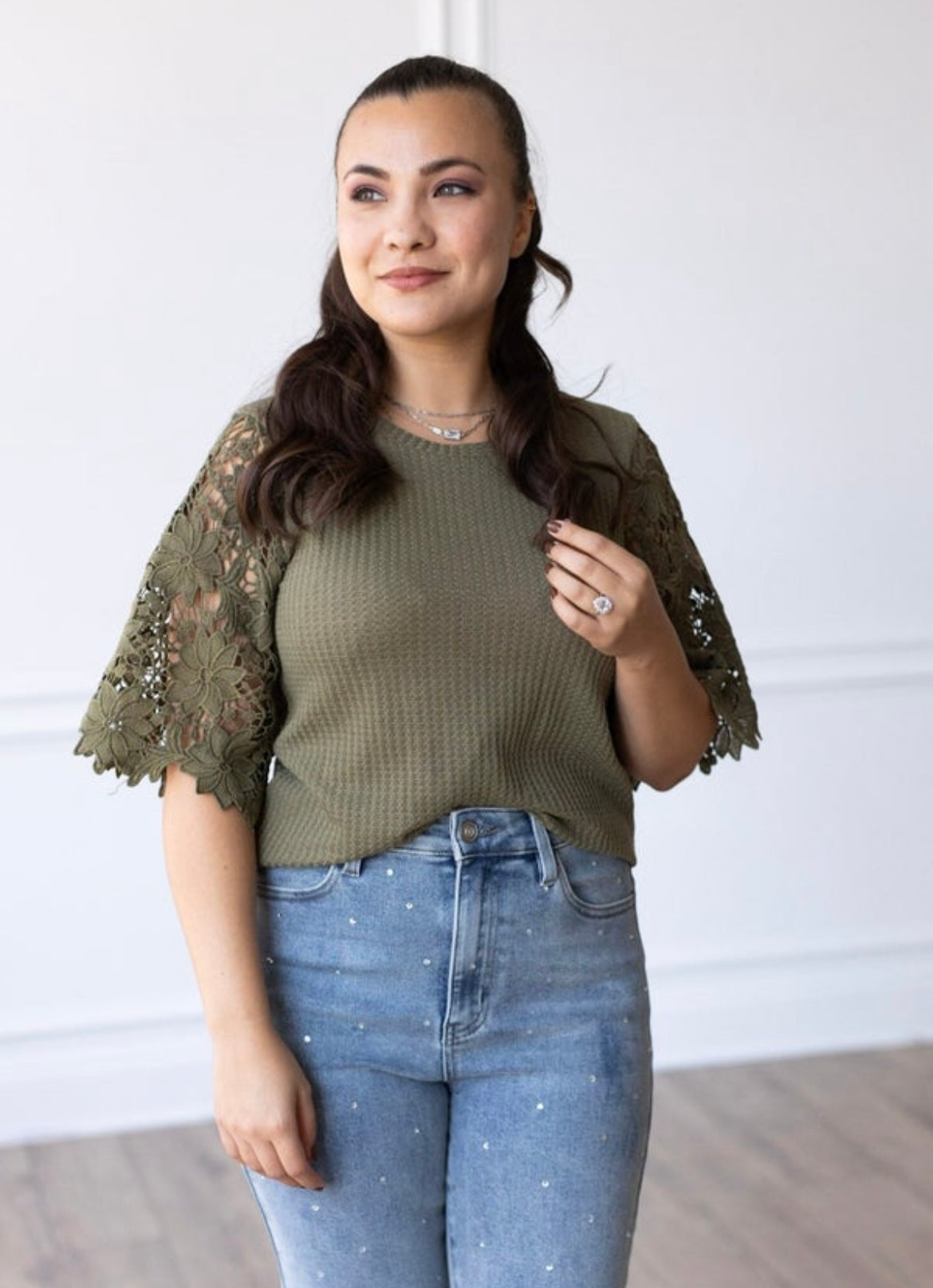 Olive Green Lace