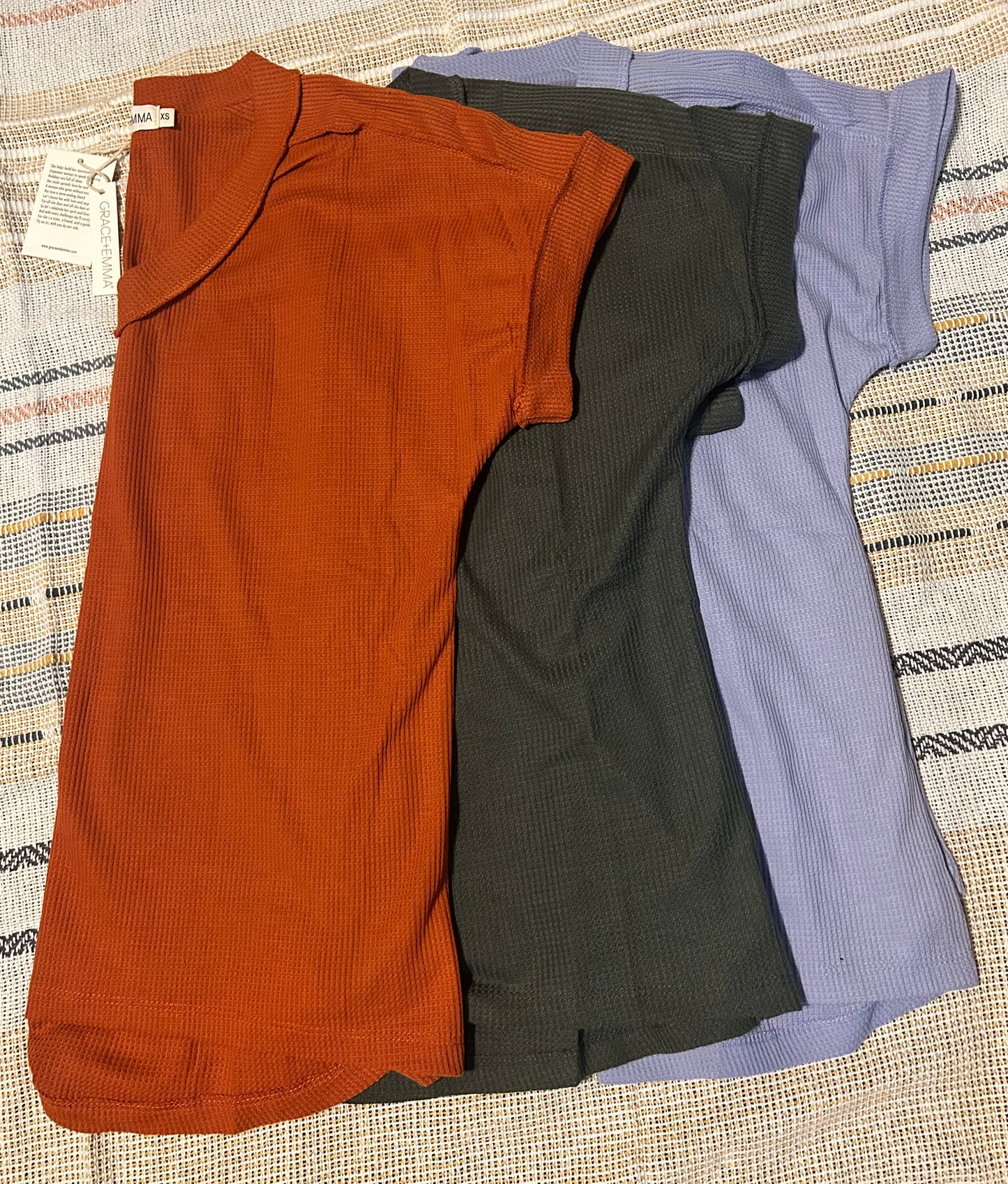 Lucy Olive Green Waffle Knit Top