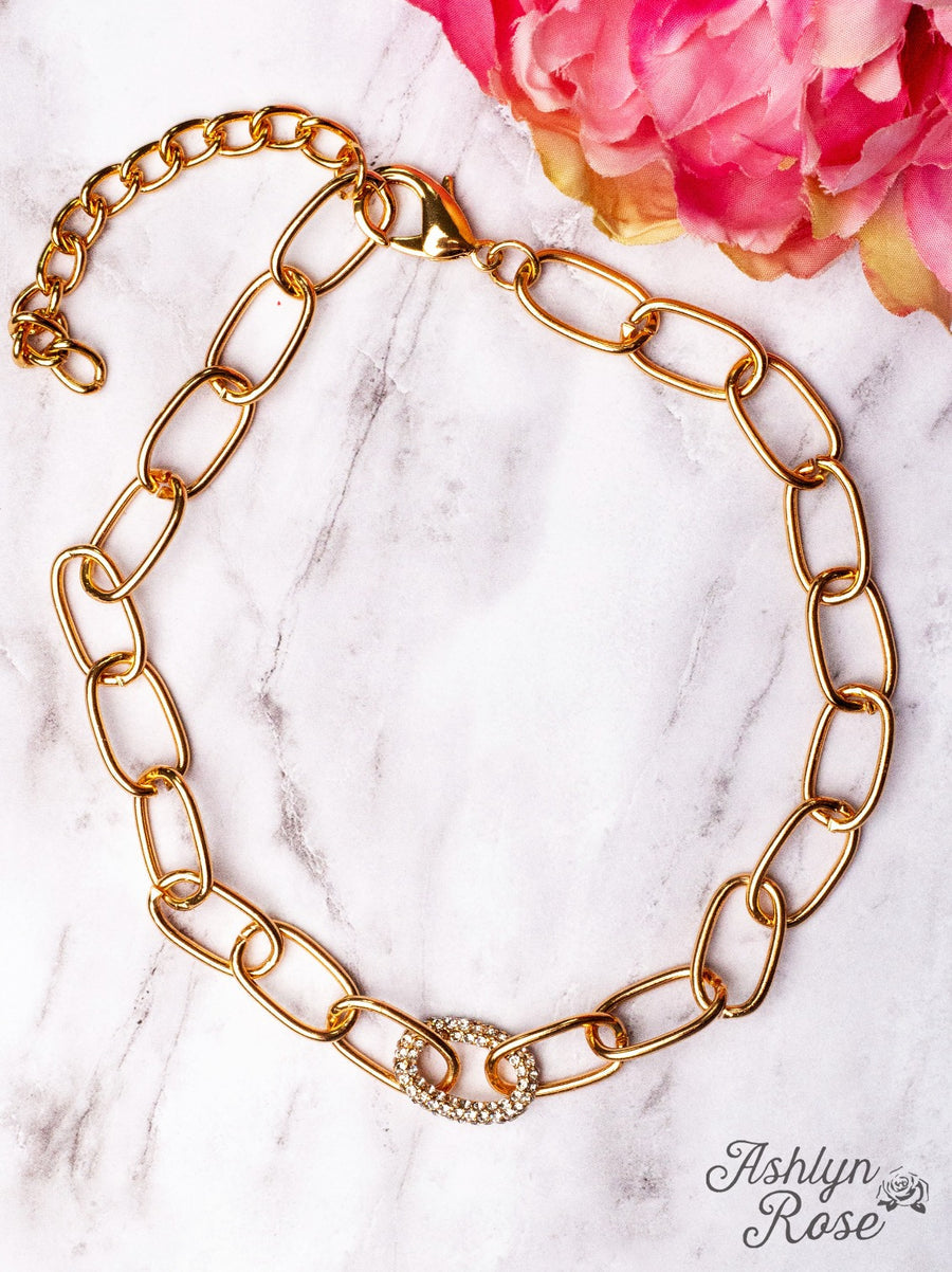 California dreamin gold paperclip chain necklace