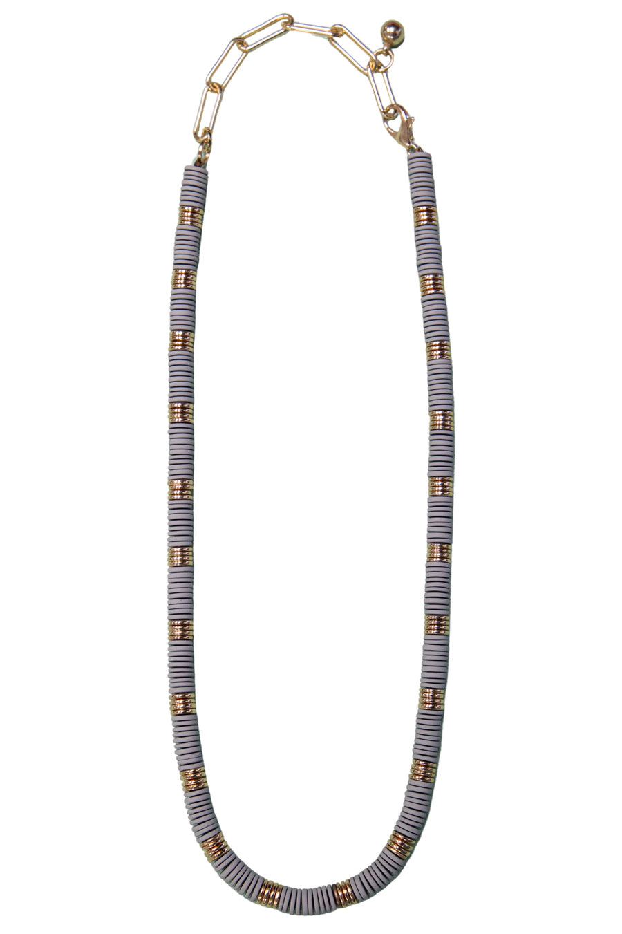 Making big statements gray chocker necklace
