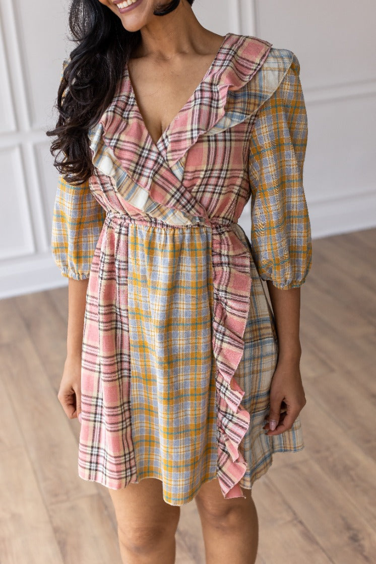 DIVERSE PLAID SERENADE DRESS