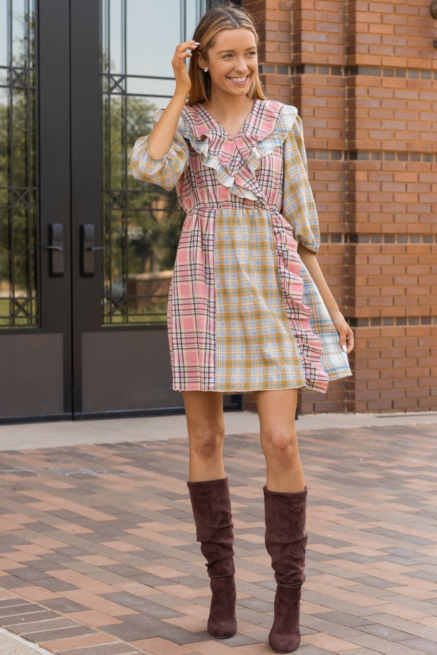 DIVERSE PLAID SERENADE DRESS