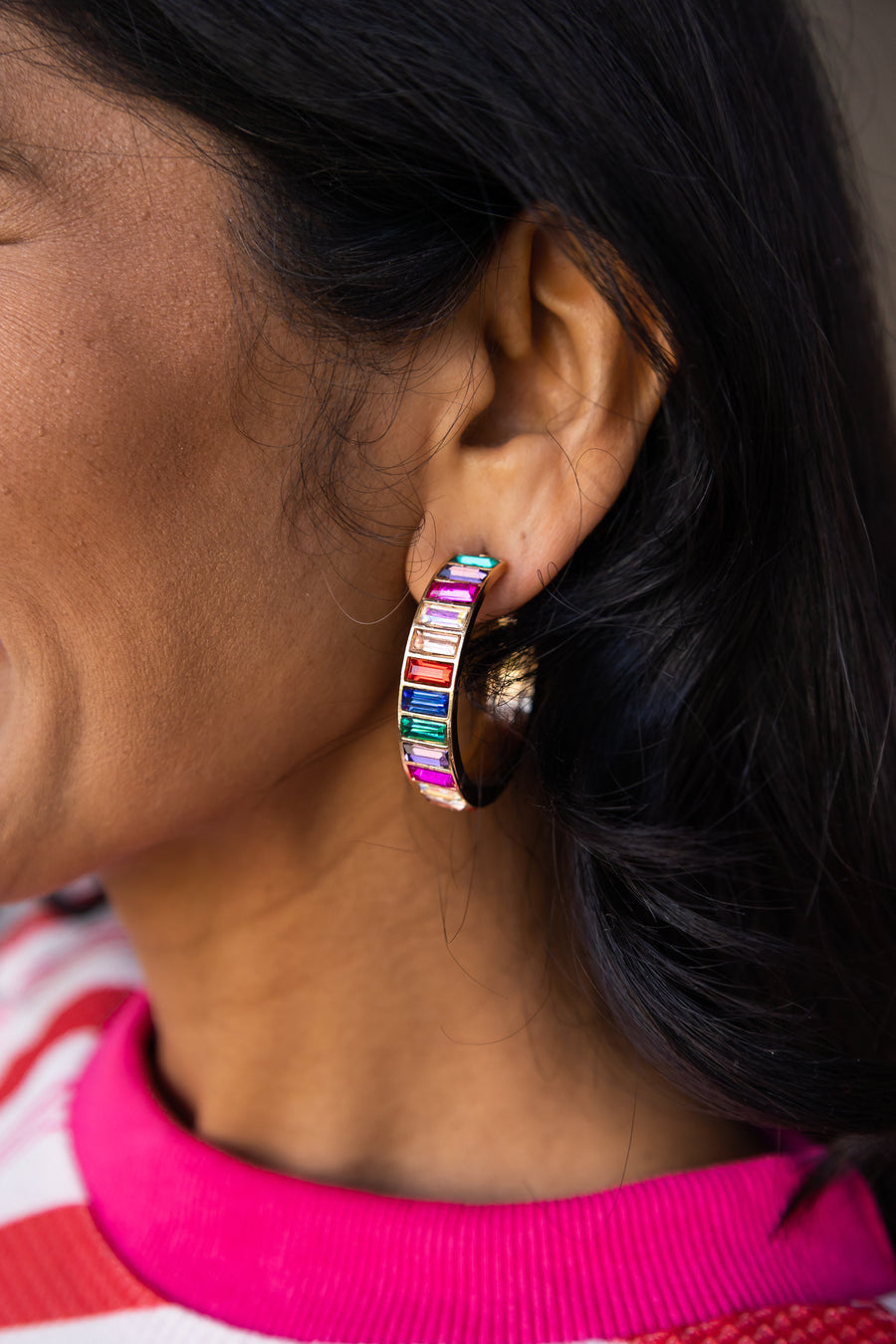 Crystal Rainbow Hoops