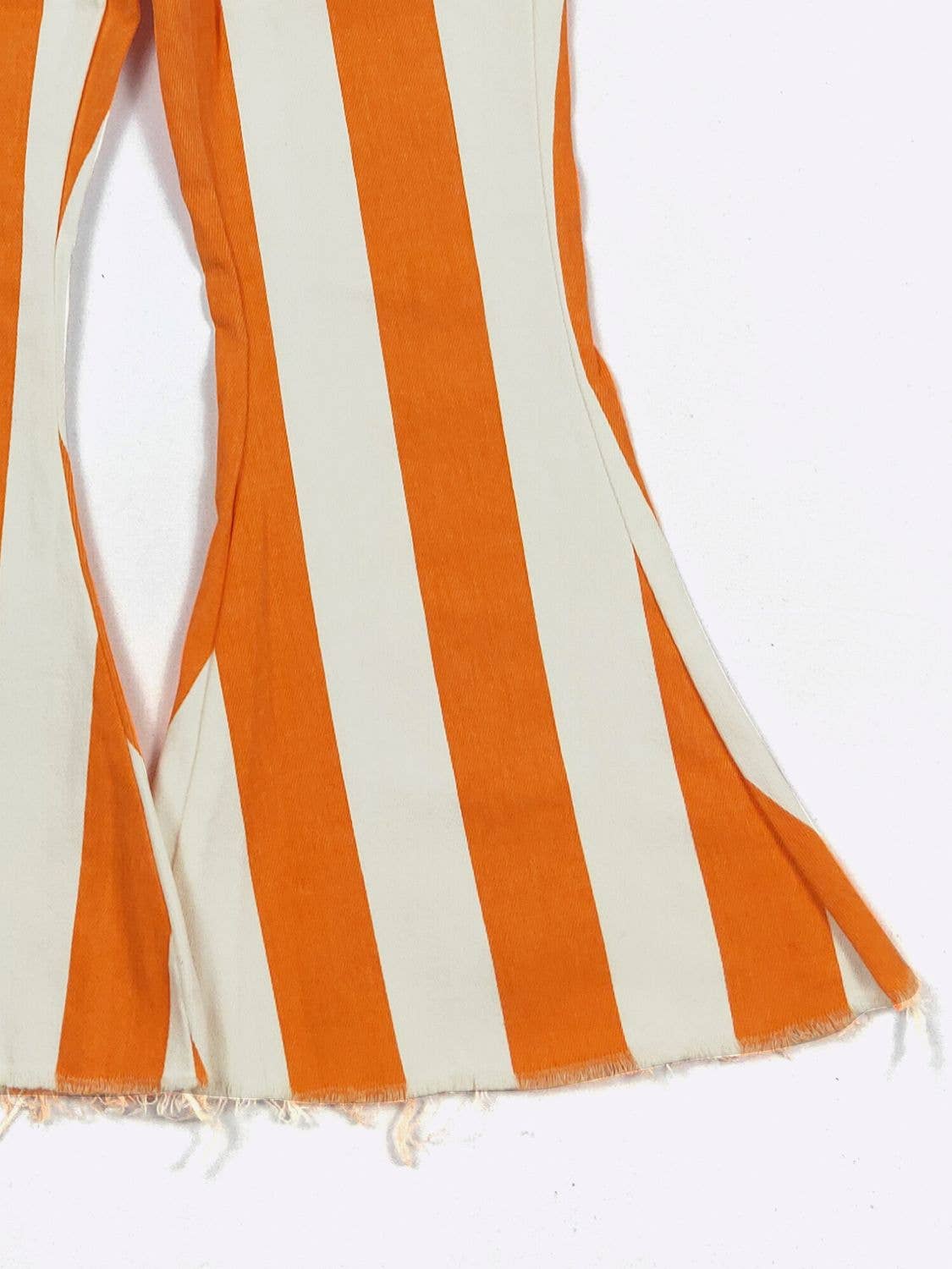 Stripe Orange Denim Flares