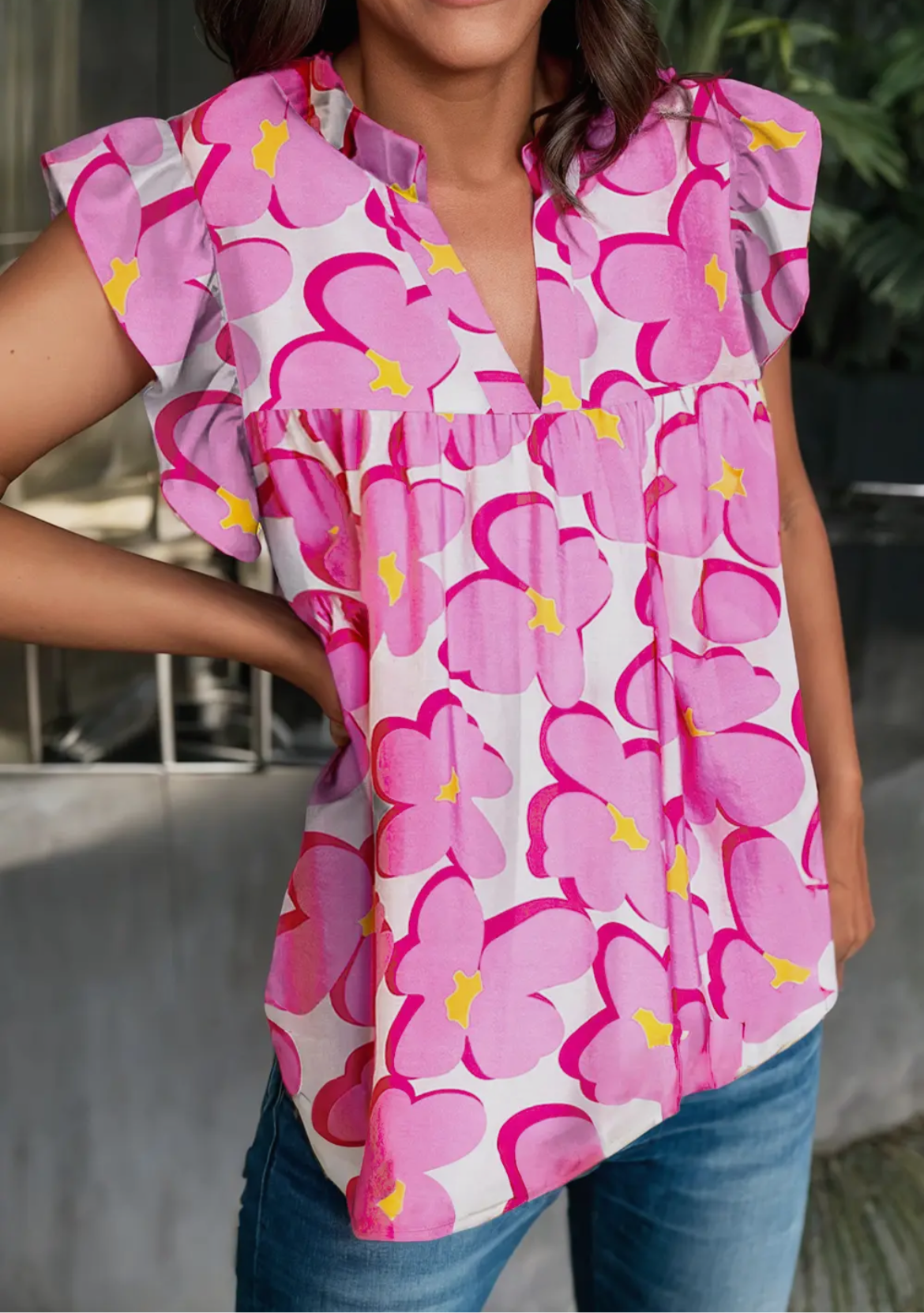 Pink Floral Top
