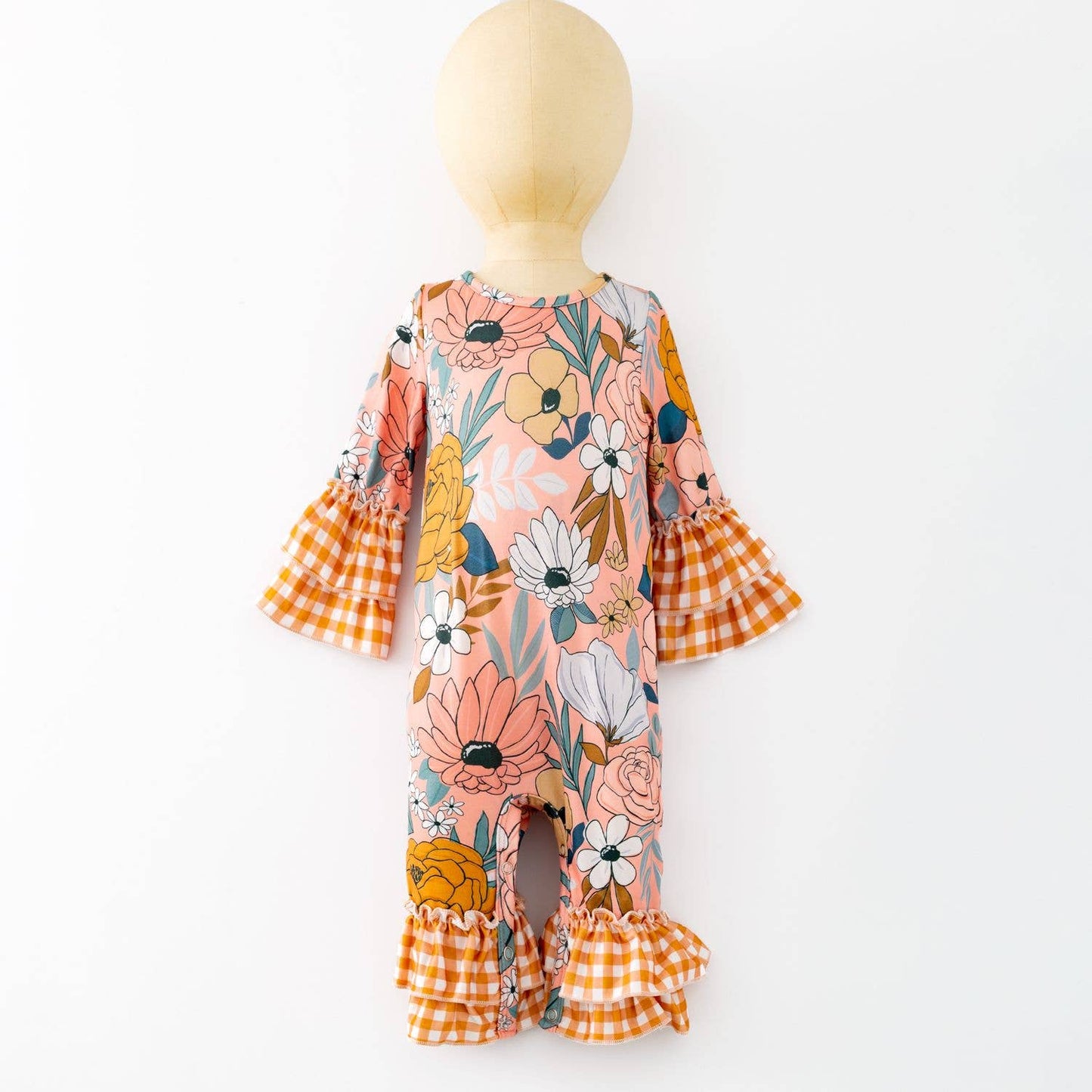 Peach Bouquet Baby Romper