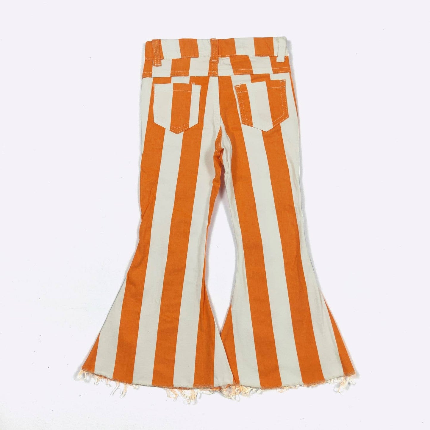 Stripe Orange Denim Flares