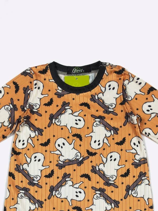 Skateboard Ghost Boy Romper