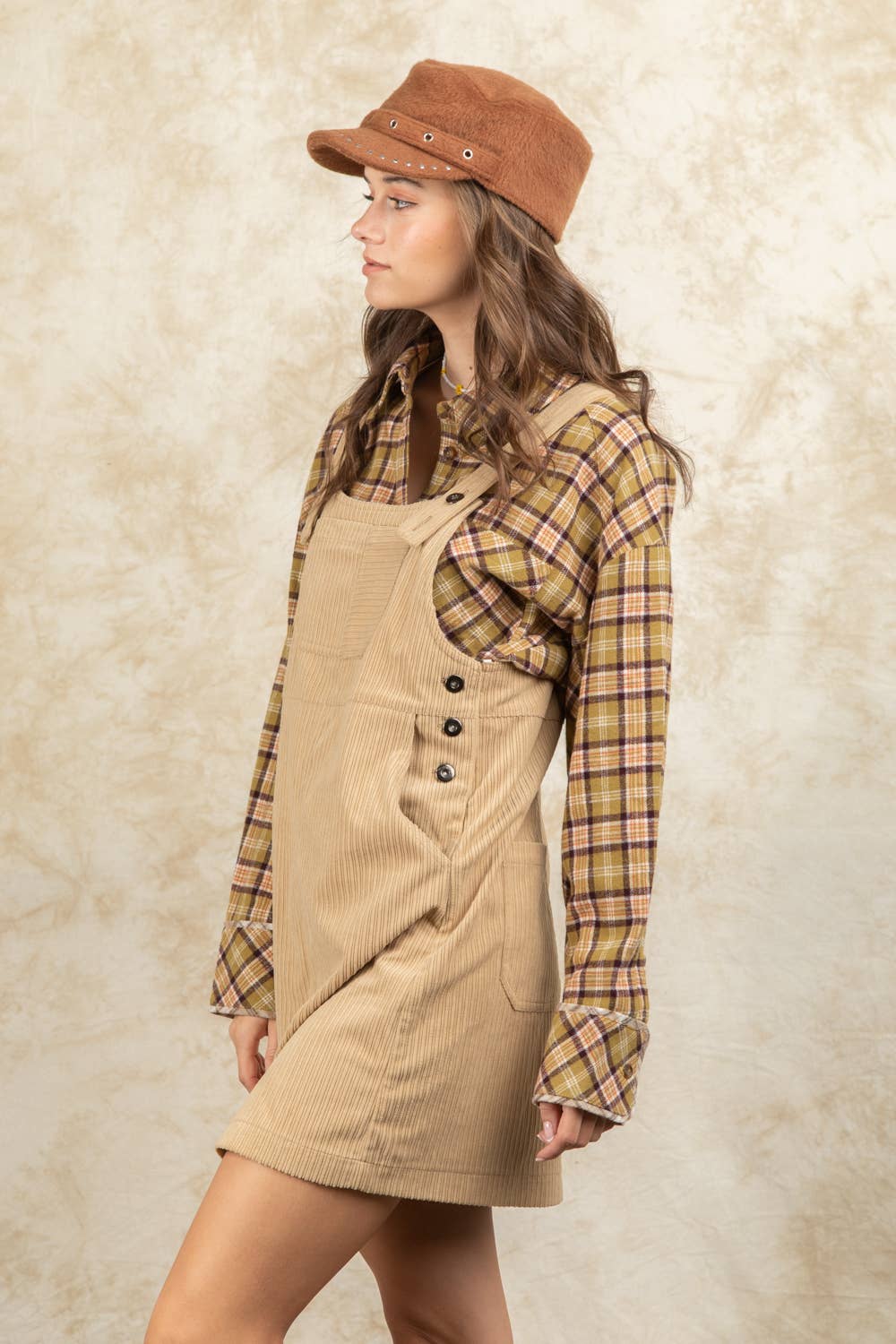 Casual Corduroy Skirtall Mini Dress