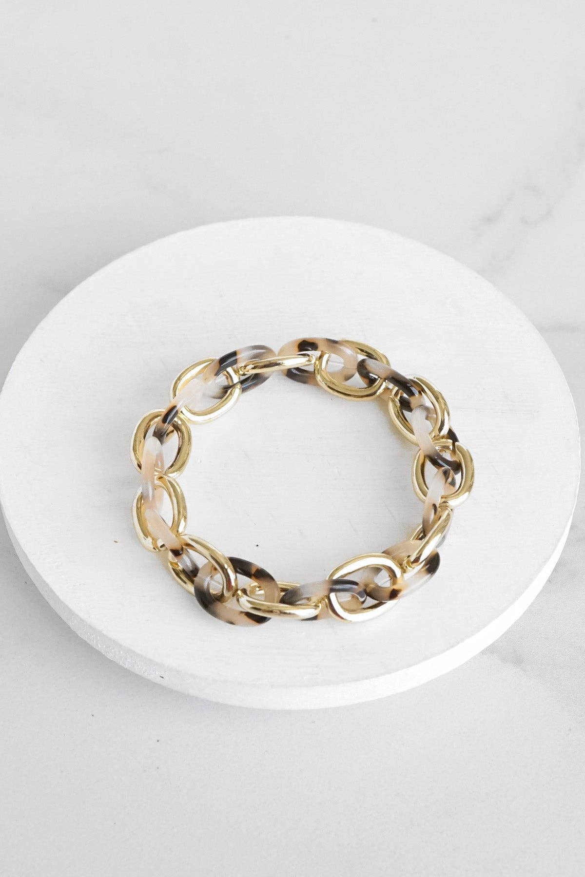 Chain Bracelet Gold and Tortoise