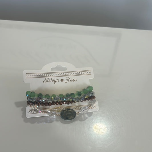 Sage green and bronze bracelet set
