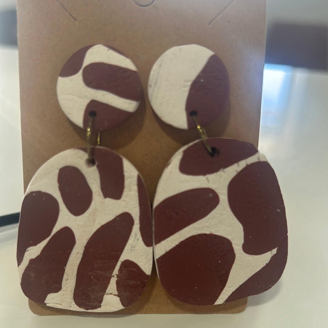 Animal print clay earrings