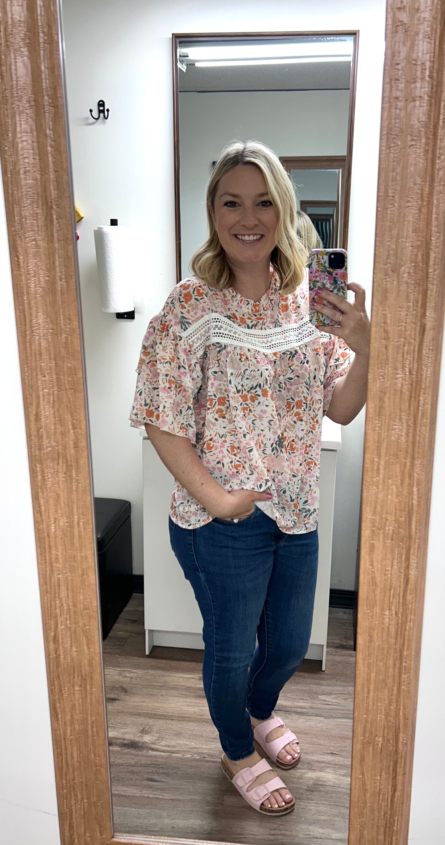 Floral and lace top