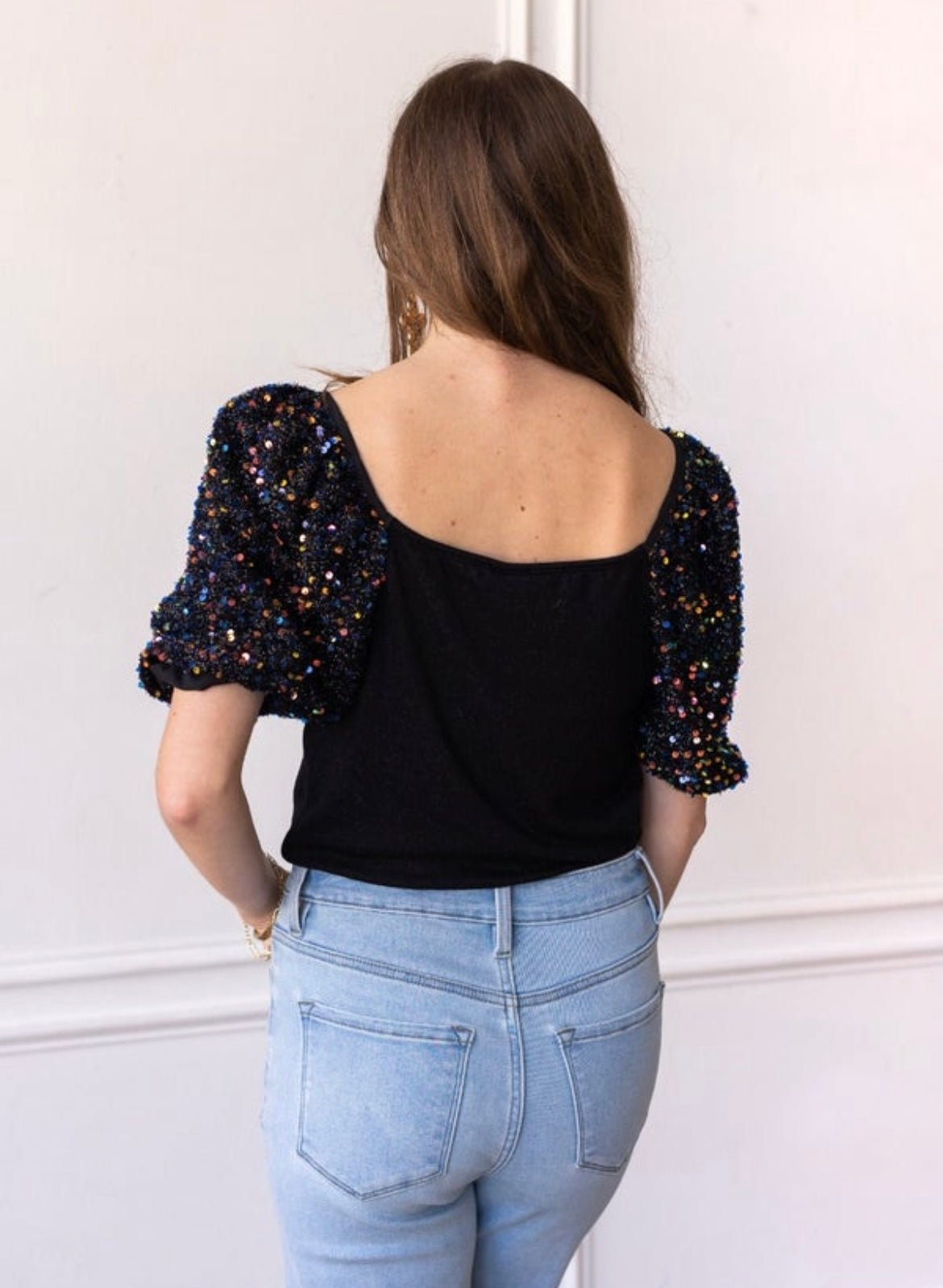 Sparkle Puff Sleeve Top