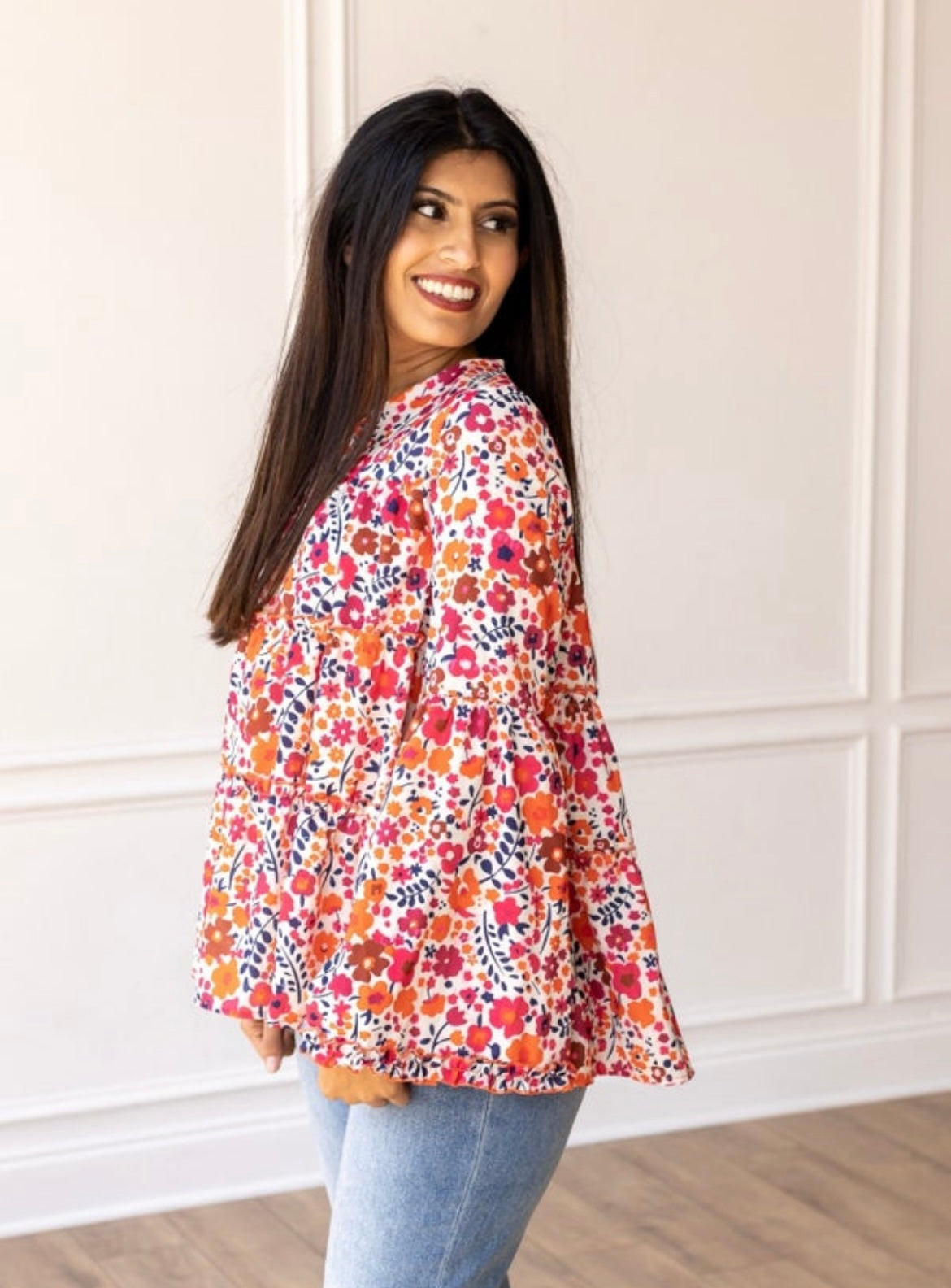 Multi Floral Flowy Sleeve