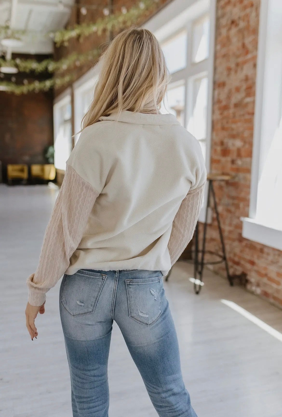 Fleece and Knit 3/4 Zip