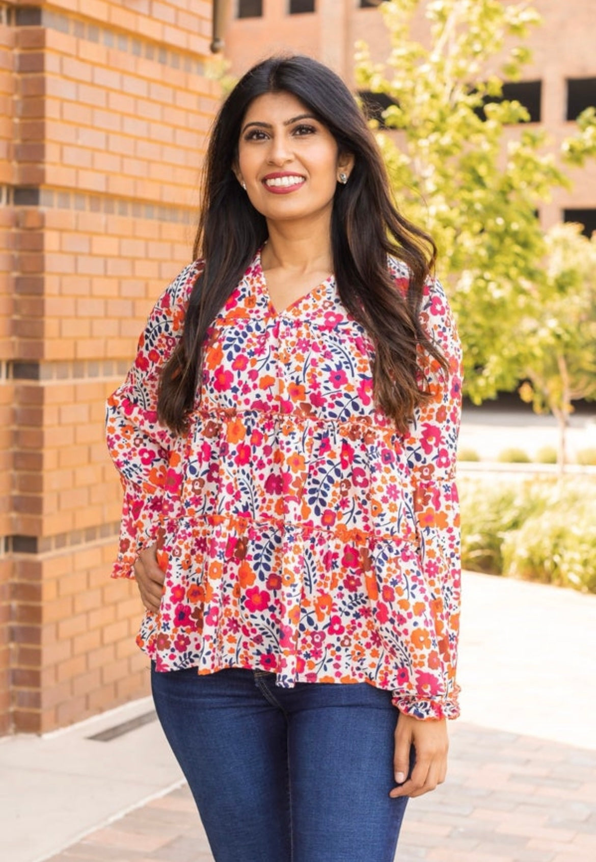 Multi Floral Flowy Sleeve