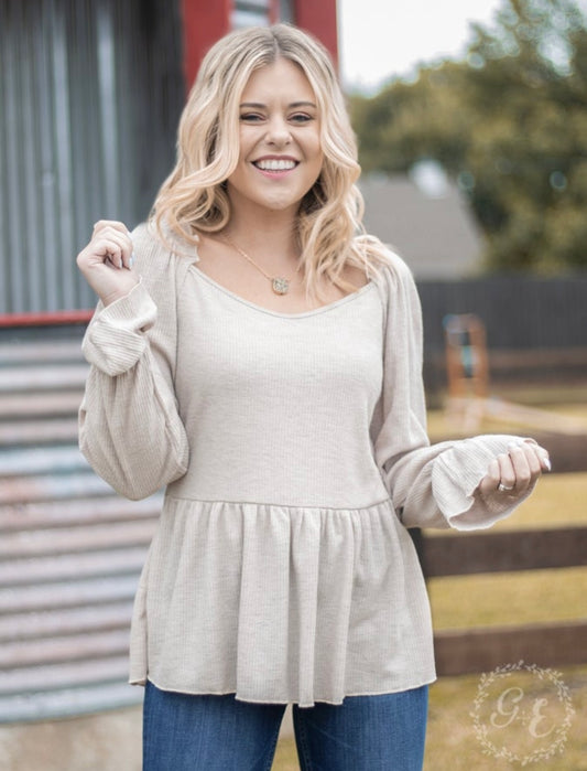 Ruffle Beige Top
