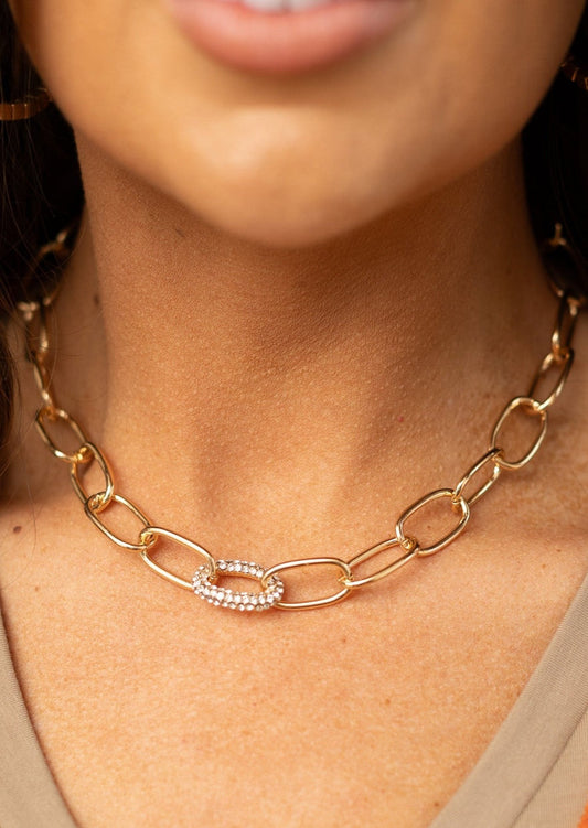 California dreamin gold paperclip chain necklace