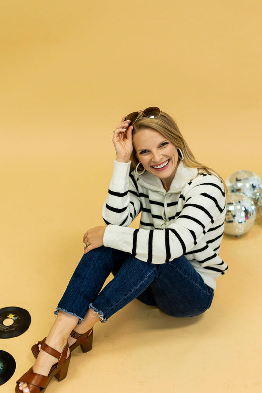 Black and White Quarter Zip