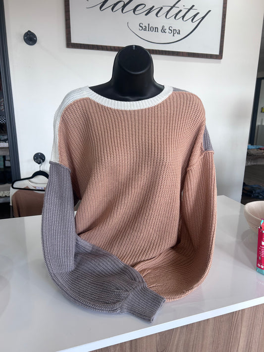 Color Block Chunky Sweater