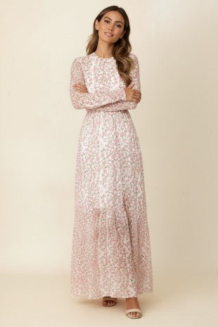 Floral Mesh Maxi Dress