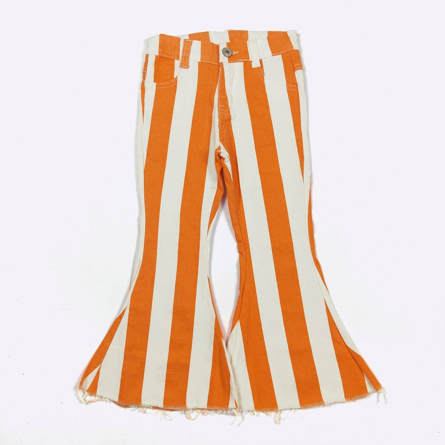 Stripe Orange Denim Flares