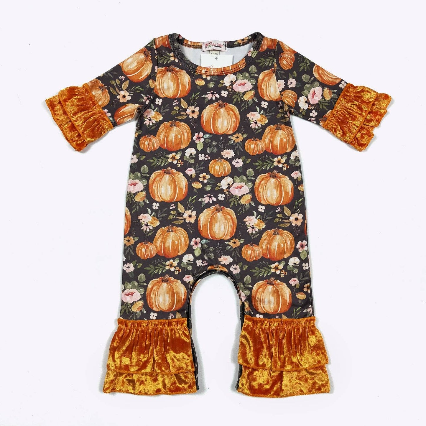 Midnight Pumpkin Baby Romper