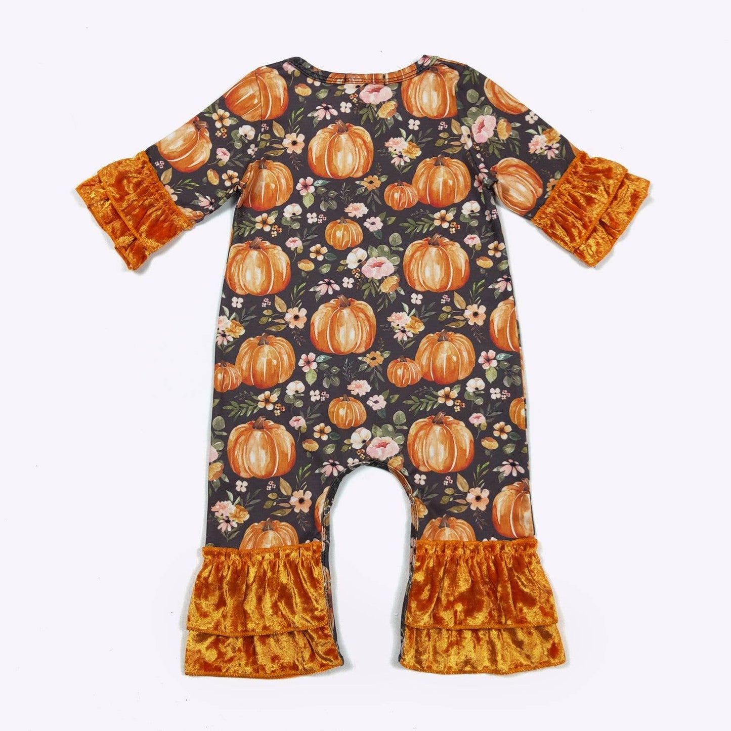 Midnight Pumpkin Baby Romper