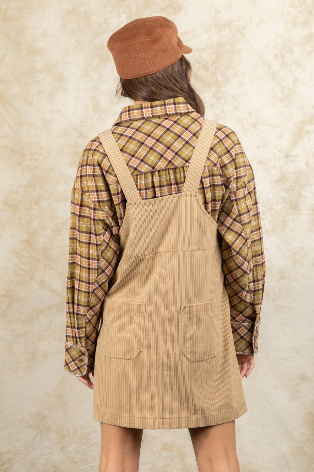 Casual Corduroy Skirtall Mini Dress