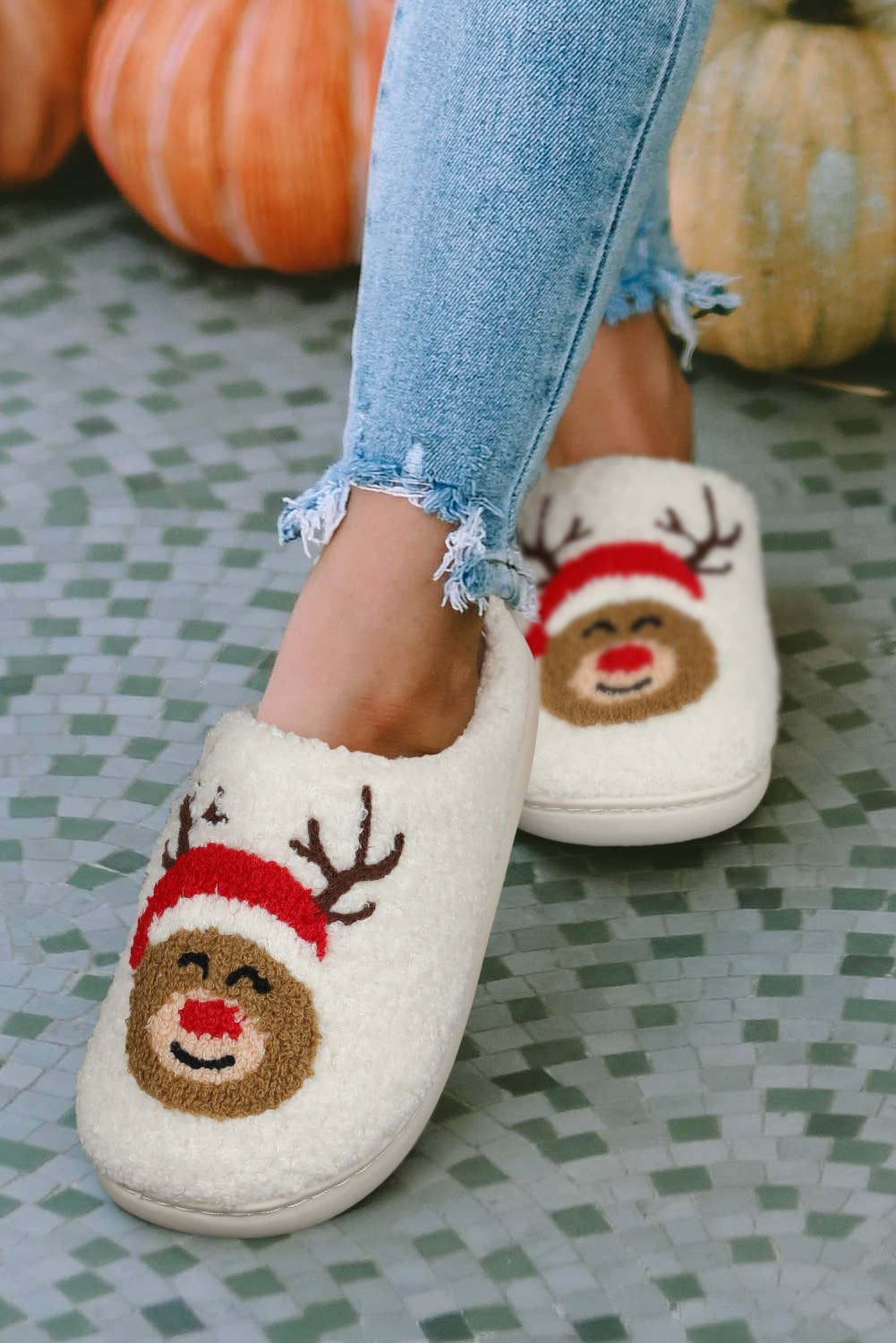 Christmas Deer Home Indoor Plush Slippers | US6-10