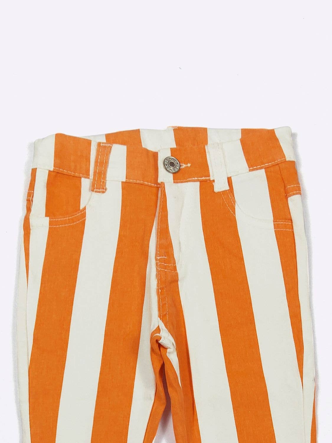 Stripe Orange Denim Flares